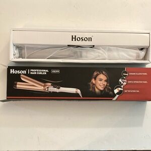 Hoson professional curling iron hair curler model ceramic glaze 1.5” round wand